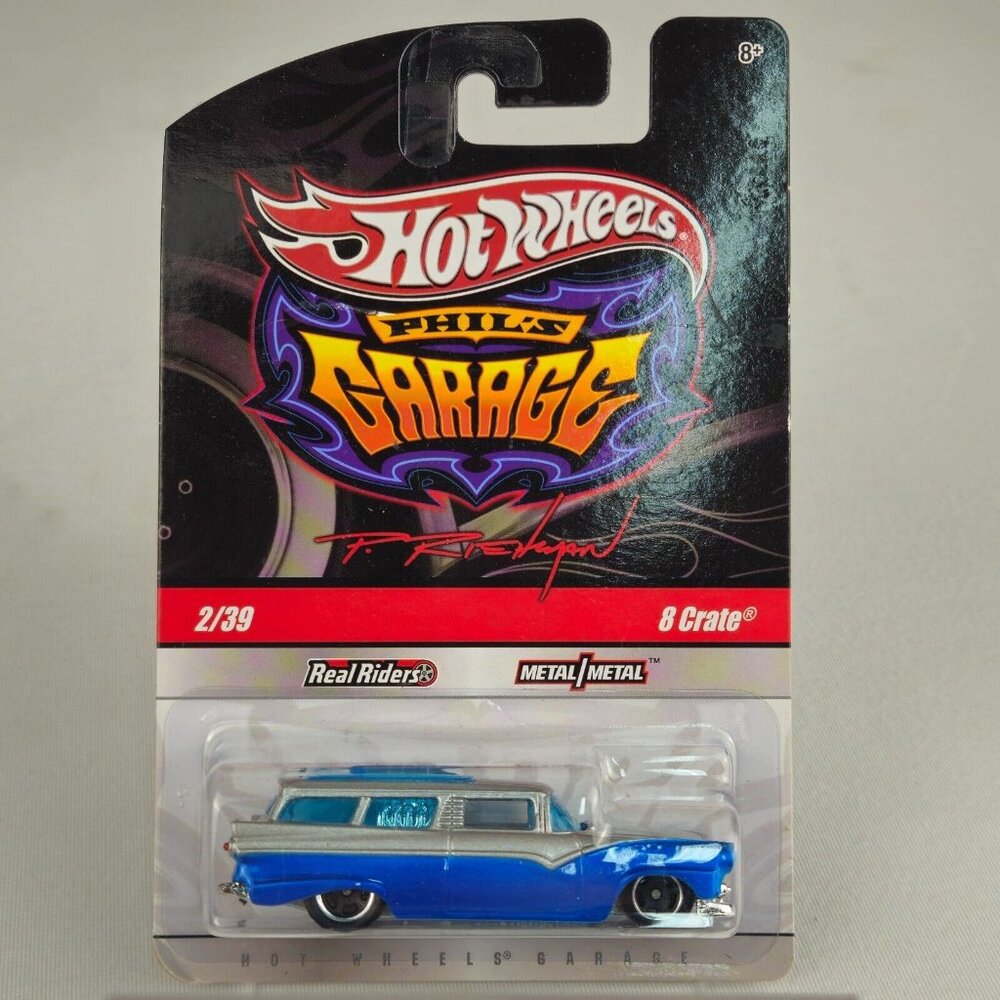 HOT‎ WHEELS PHIL'S GARAGE 8 CRATE REAL RIDERS 2/39 - MINT - (K215)